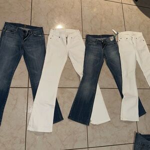 7 for all mankind 
Blue and White Women's Jeans
